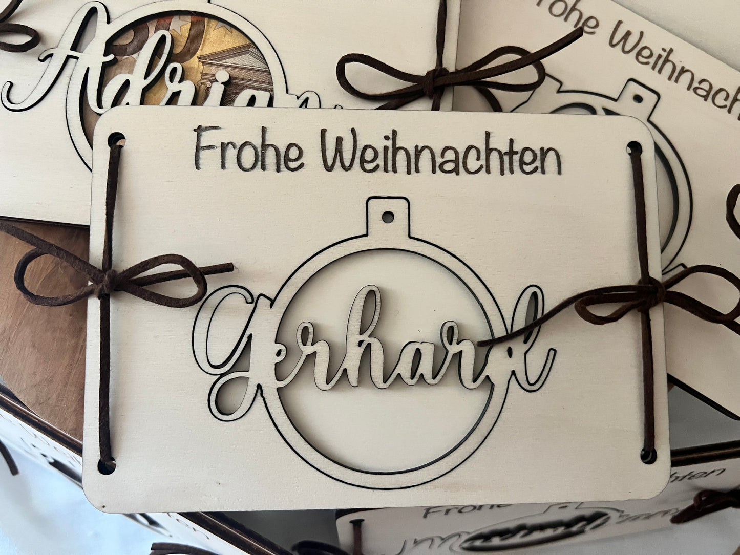 Personalisiertes Geldgeschenk Weihnachtskugel