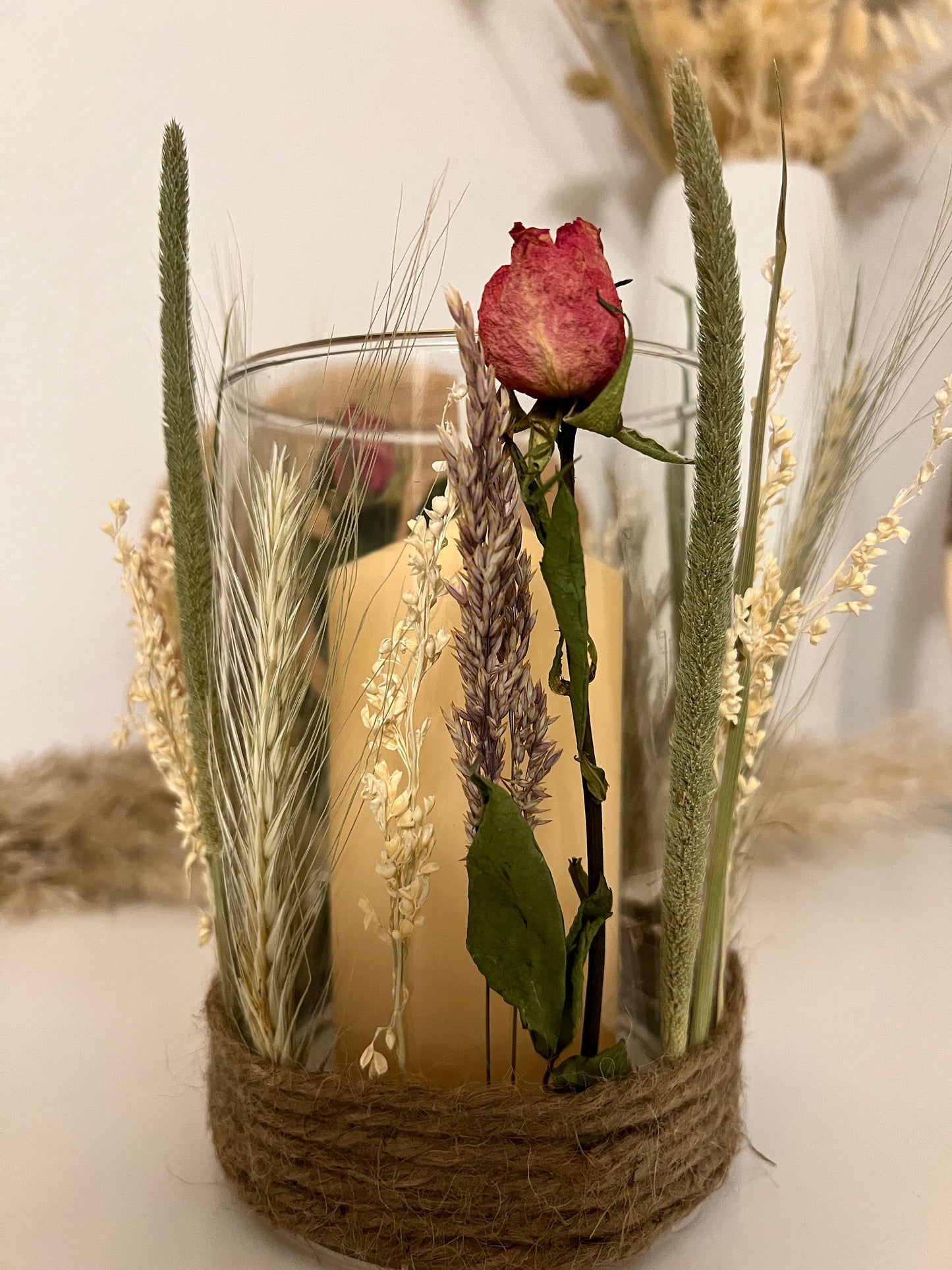 Lantern with roses