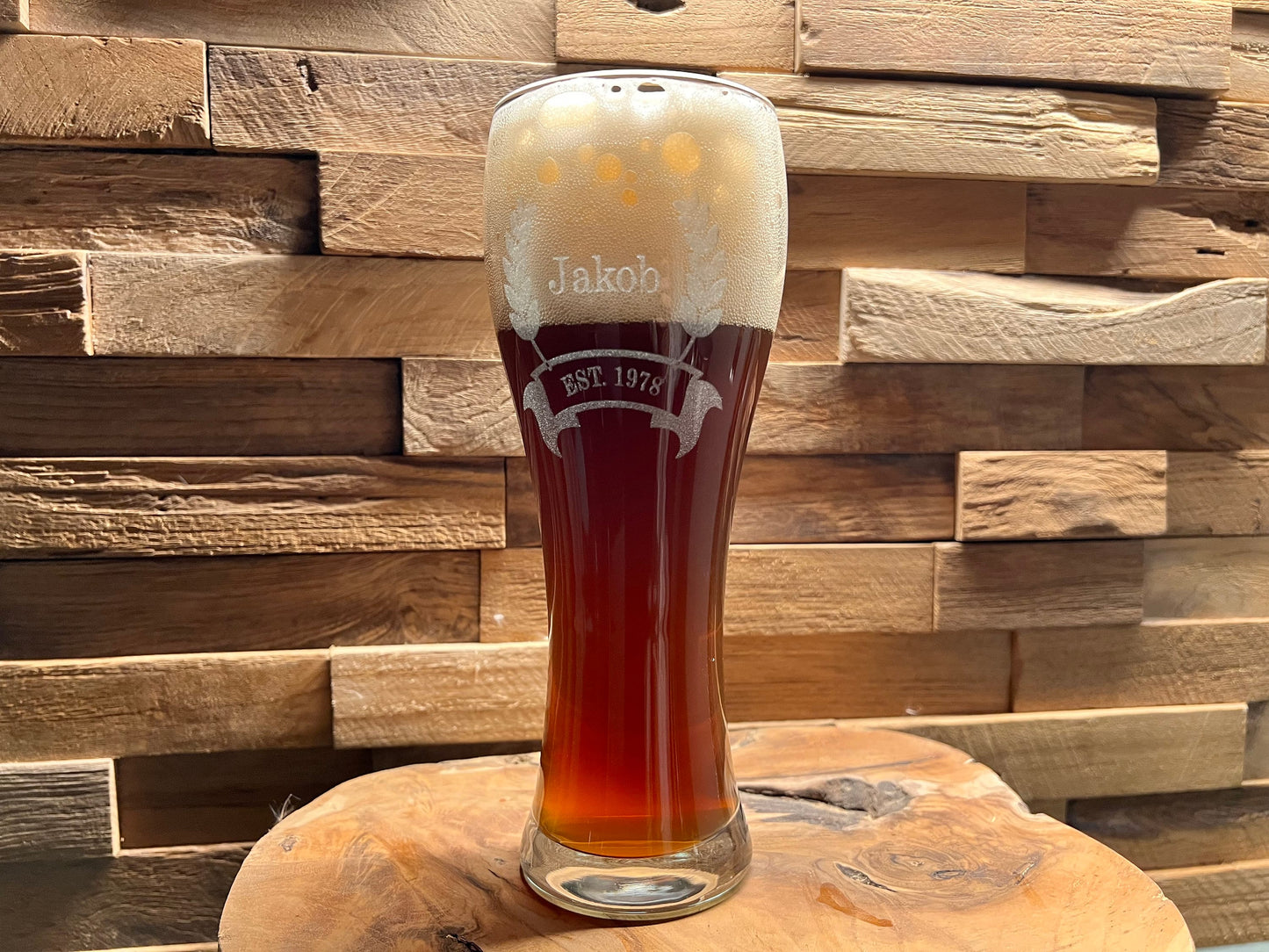 Weißbierglas personalisiert mit Namen