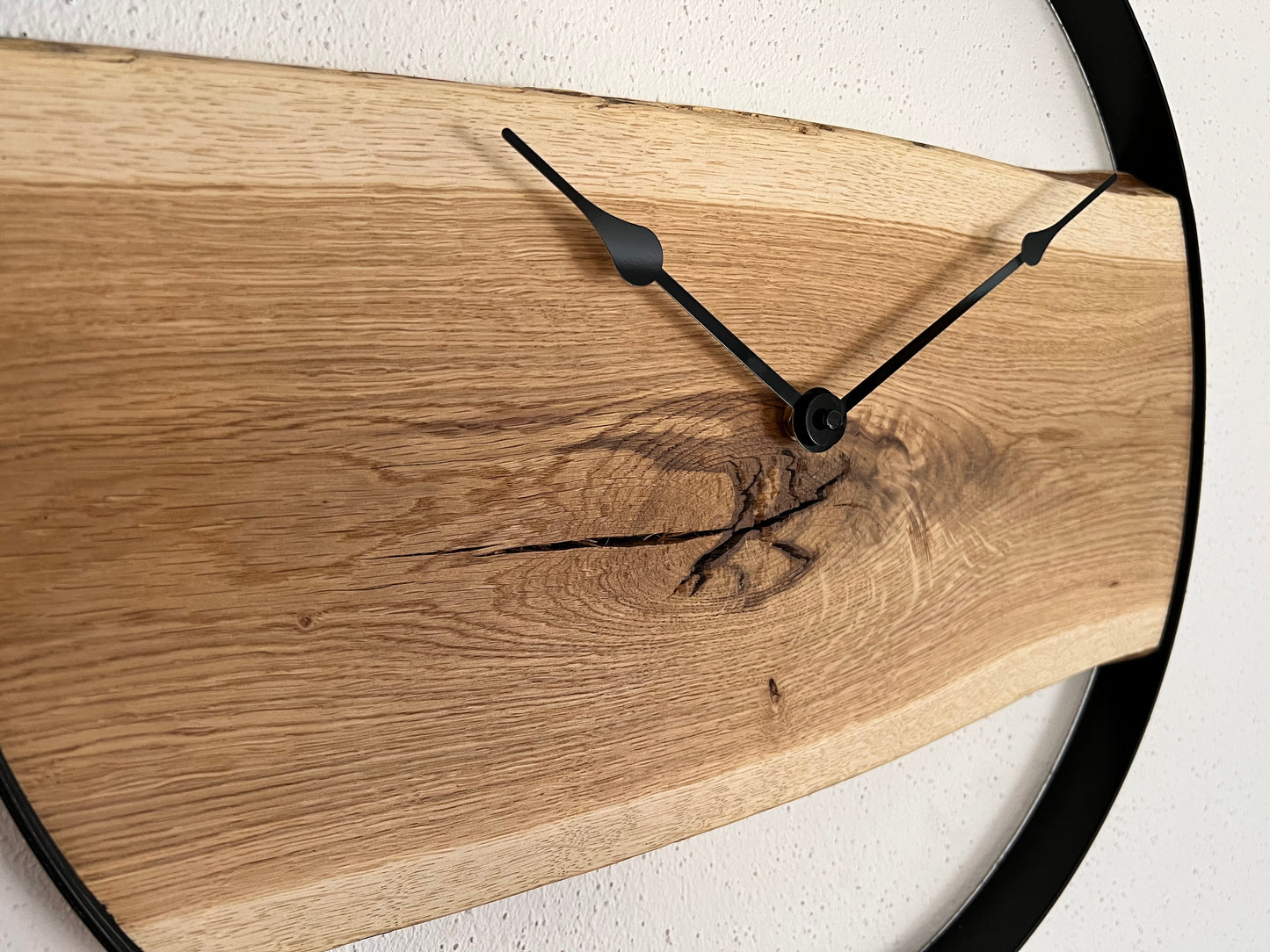 Wall clock made of solid oak