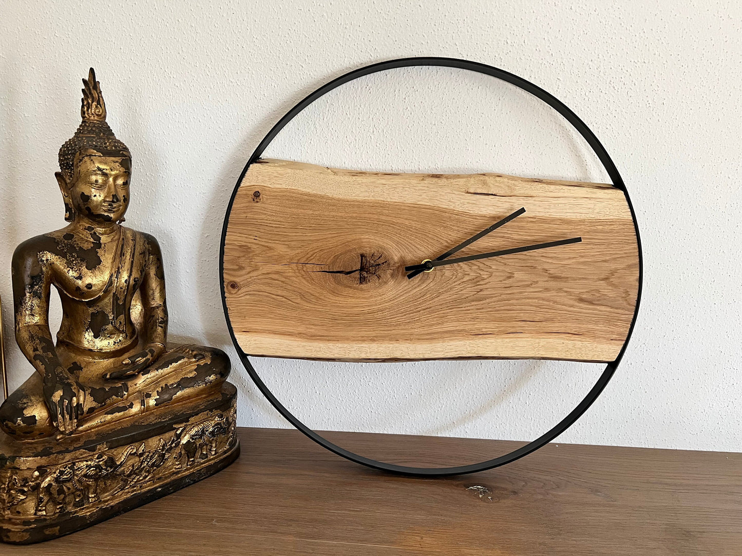 Wall clock oak wood