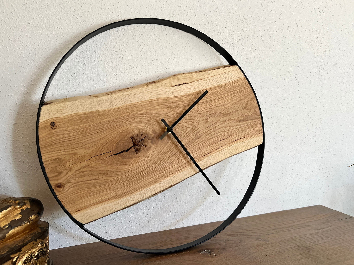 Wall clock oak wood