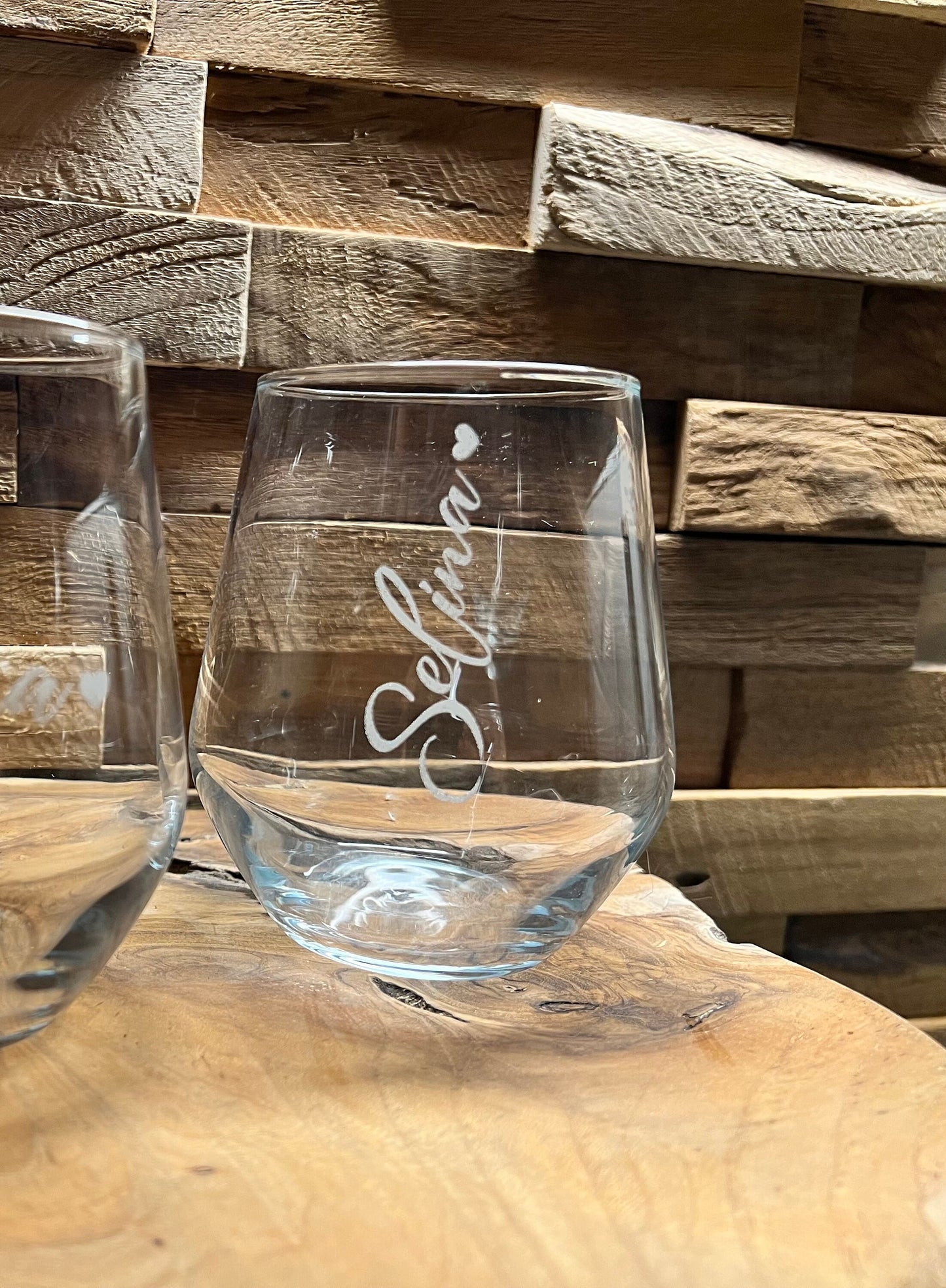 Engraved drinking glass with name