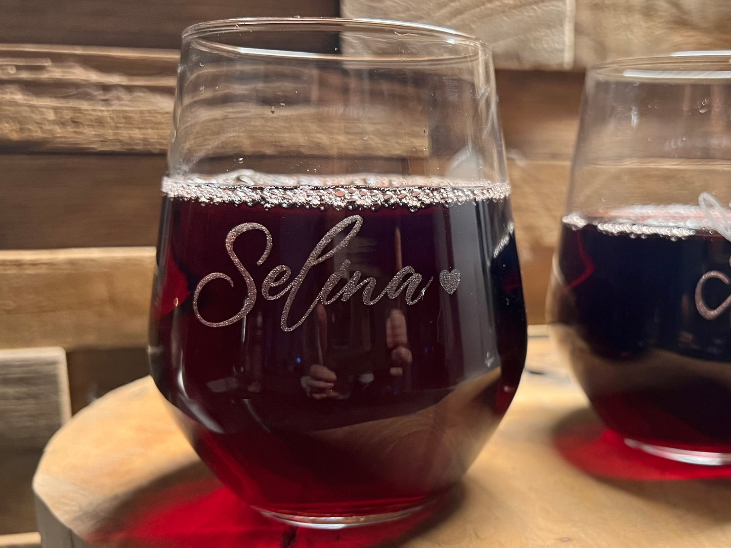 Engraved drinking glass with name