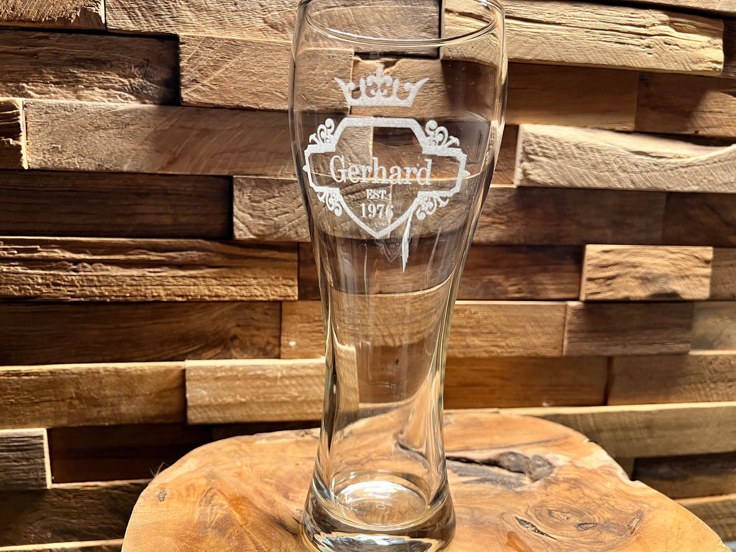 Personalized wheat beer glass