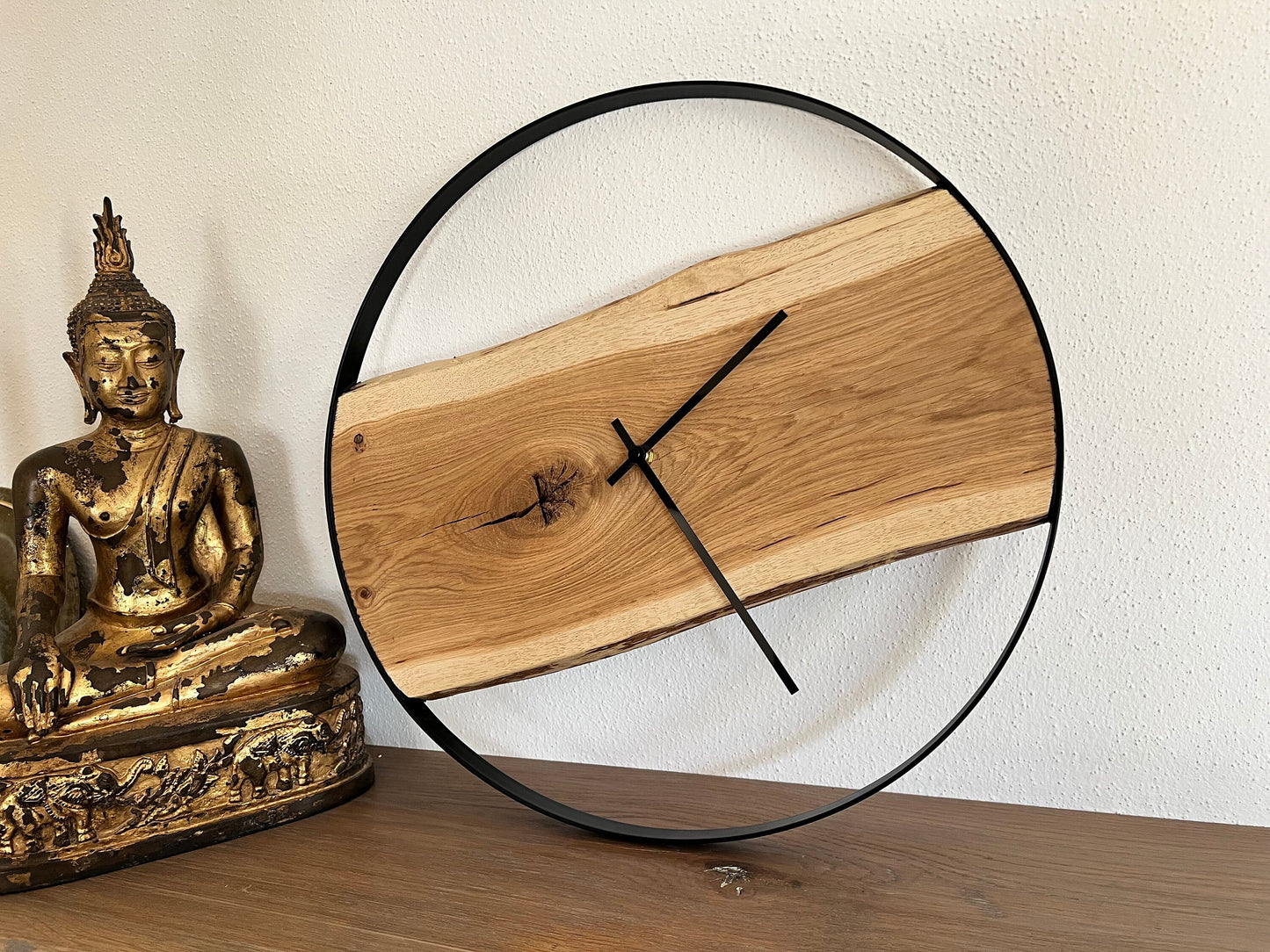 Wall clock oak wood