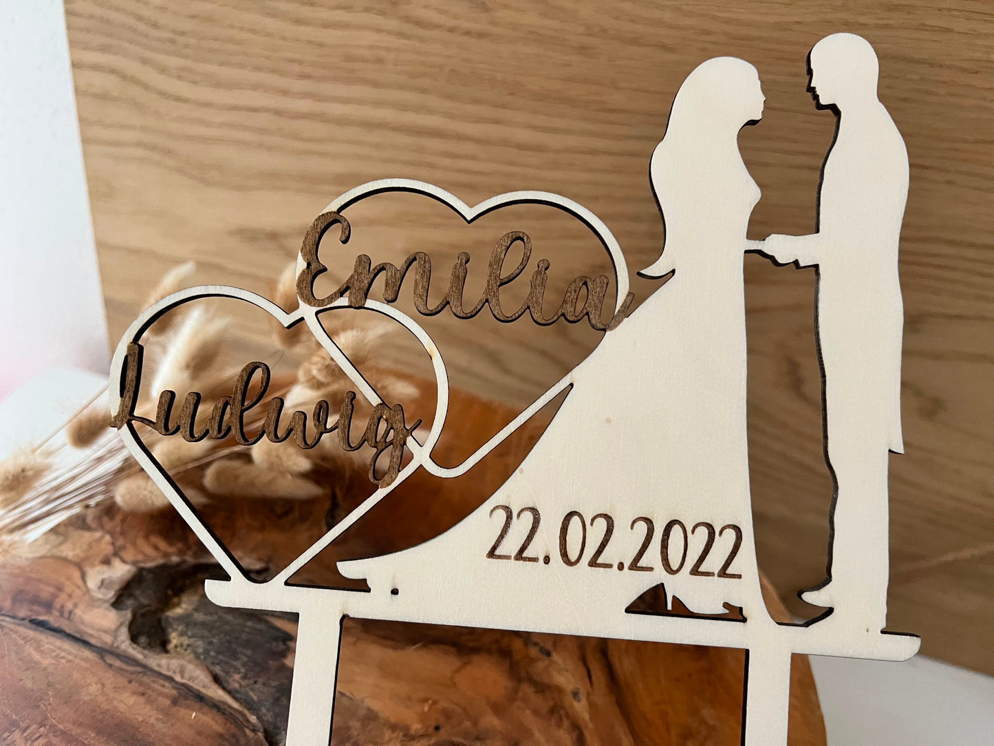 Tortenstecker für Hochzeitstorte personalisiert